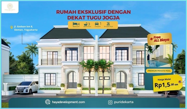 Dijual Rumah Mewah 2 Lantai Sertifikat SHM Dekat Tugu Jogja
