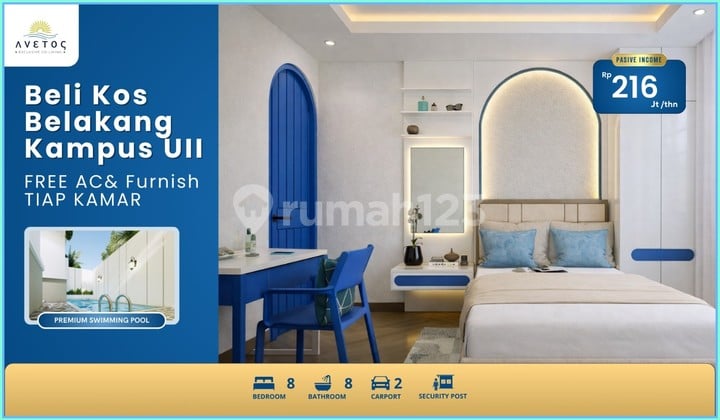 Jual Rumah Kost Eksklusif Jogja 2 Lantai SHM Full Furnish Jakal