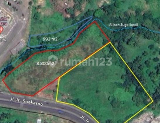 Tanah 8880m2 dan 11.230m2 samping RS sentra Medika jl Sukarno