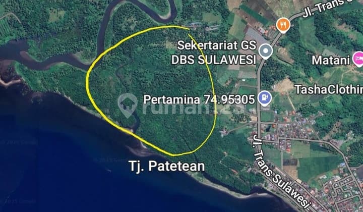 Tanah 35h Pinggir Pantai Tumpaan Cocok Buat Pelabuhan Wisata Laut