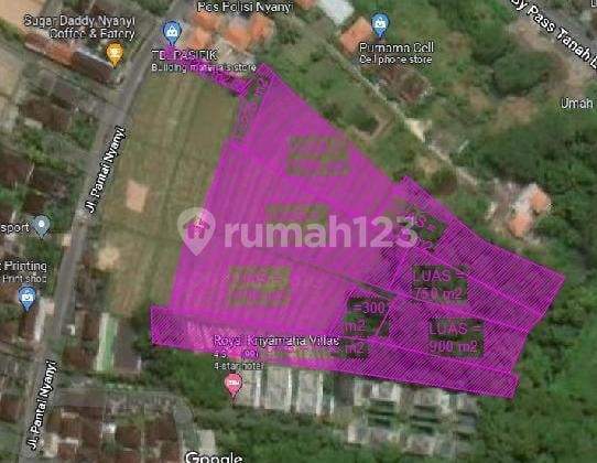 Disewakan Tanah Los Sungai & View Sawah Di Jalan Pantai Nyanyi Tabanan - Balikontur Tanah Landai Terasering