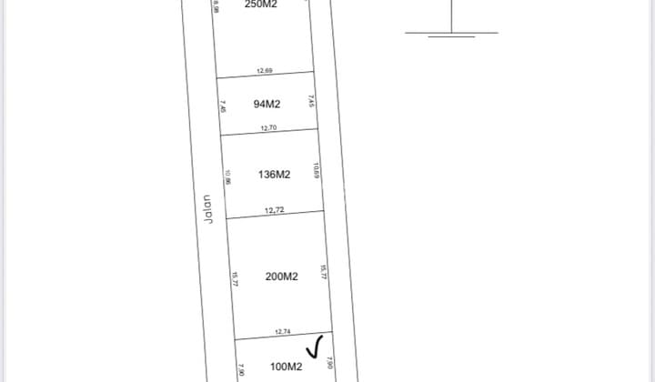 Land 100M2 at Tukad Nyali, South Denpasar