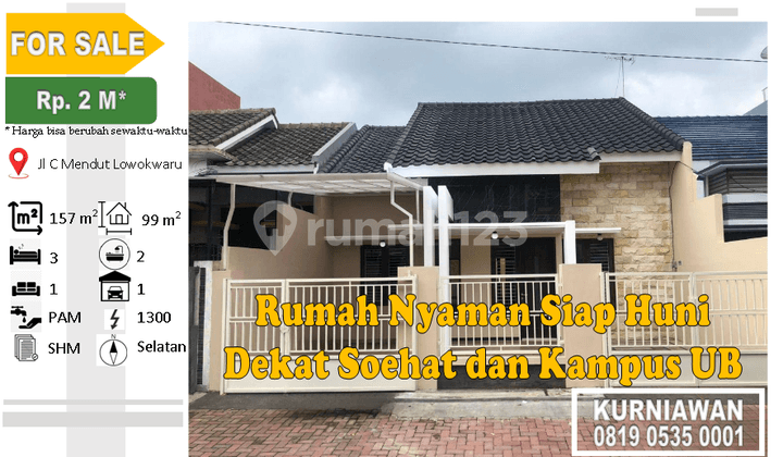 Rumah Bagus Siap Huni Dekat Jalan Soekarno Hatta Suhat Malang AXJJ