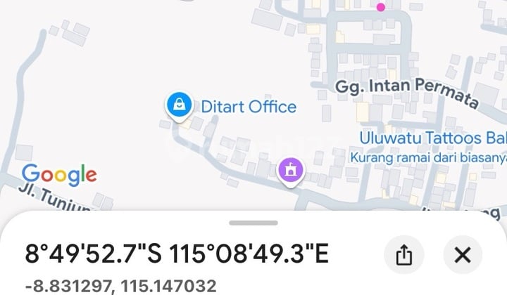 For Sale 640 M2 Land with SHM in Ungasan RC DB For Sale 640 M2 Land with SHM in Ungasan RC DB