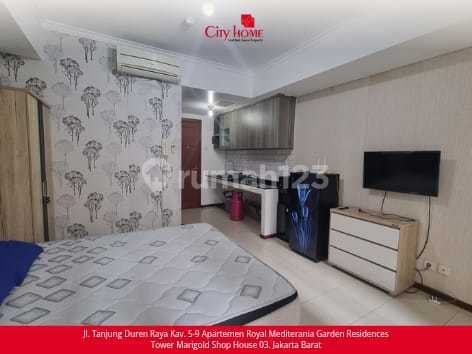 Disewakan Cepat Studio Royal Mediterania Garden Full Furnished Siap Huni, Lantai Rendah