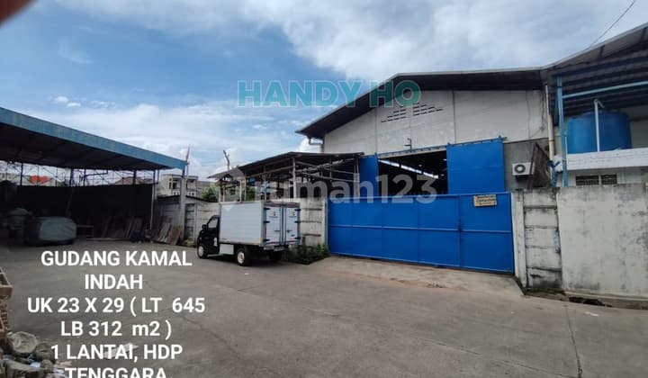 GUDANG KAMAL INDAH LUAS 23X29m 1 LANTAI, HADAP TENGGARA