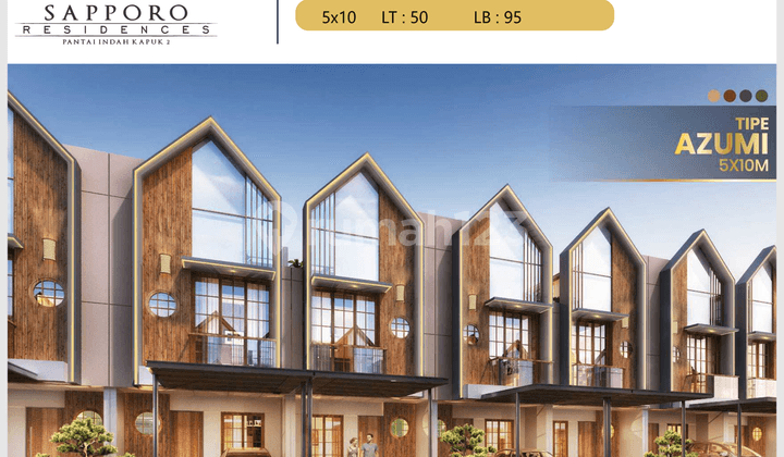 Rumah 3 Lantai Sapporo Residence Tipe Azumi di Pik 2