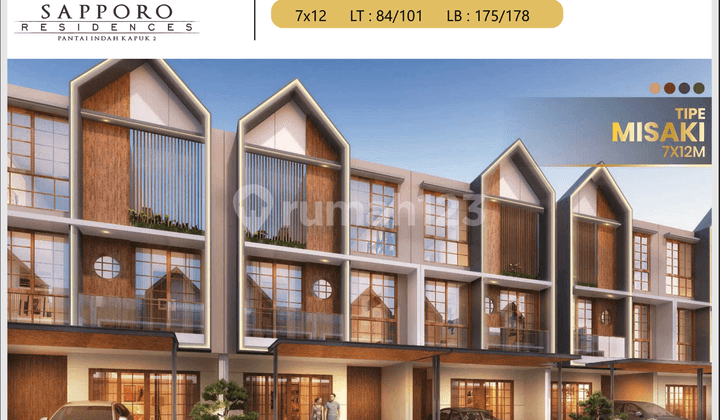 Rumah Eksklusif 3 Lantai Sapporo Residence di Pik 2