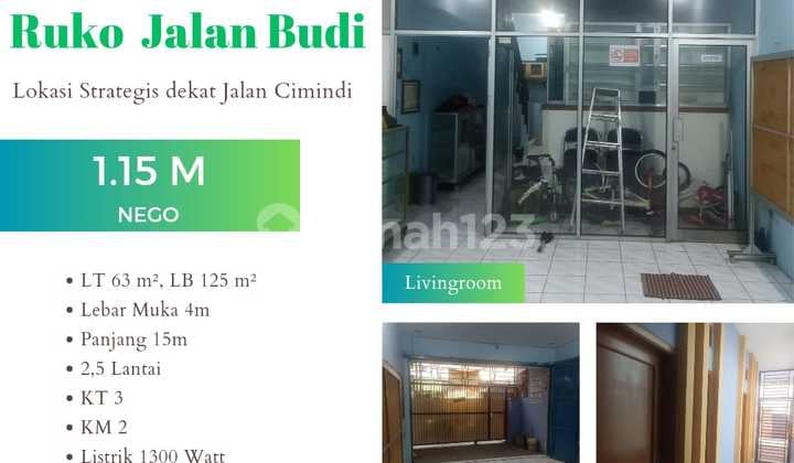 Dijual Ruko Strategis Jalan Budi Bandung 2 Lantai