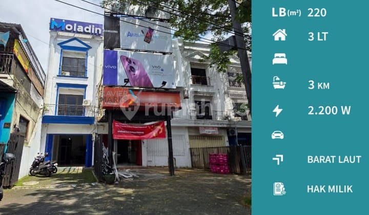 3-Storey Roadside Shop-House on Jl Letjen S Parman, Malang