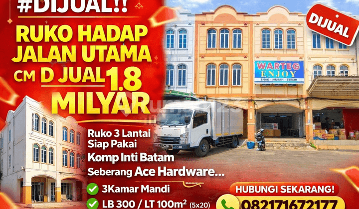 Ruko 3Lantai Siap Pakai Komp Inti Batam Seberang Ace Hardware