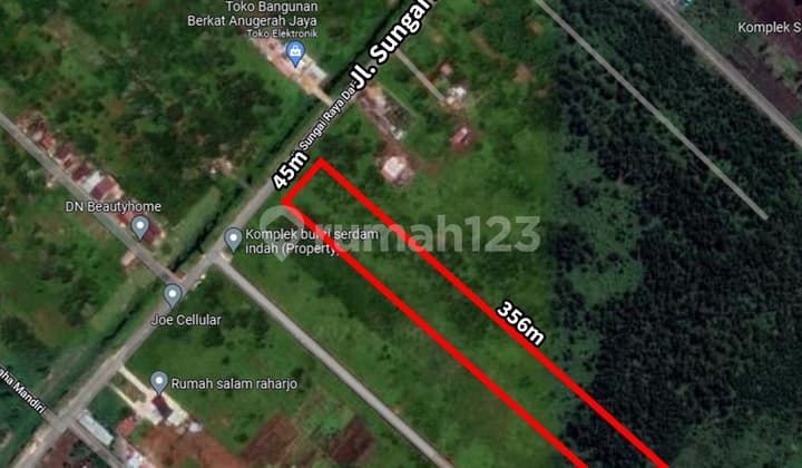 Tanah Luas 16.049 m² di Jl. Sungai Raya Dalam
