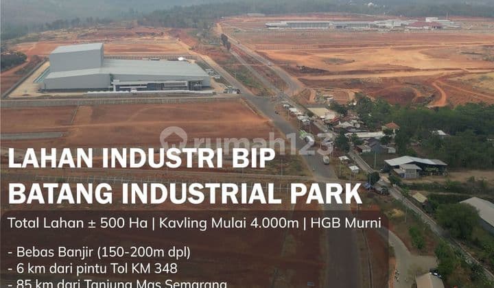 Di jual lahan tanah industrial di batang