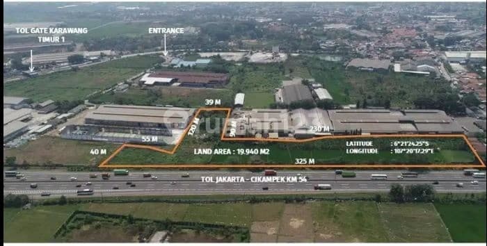 Dijual Lahan Luas 2 Hektar Lokasi Emas Strategis DiKarawang Timur