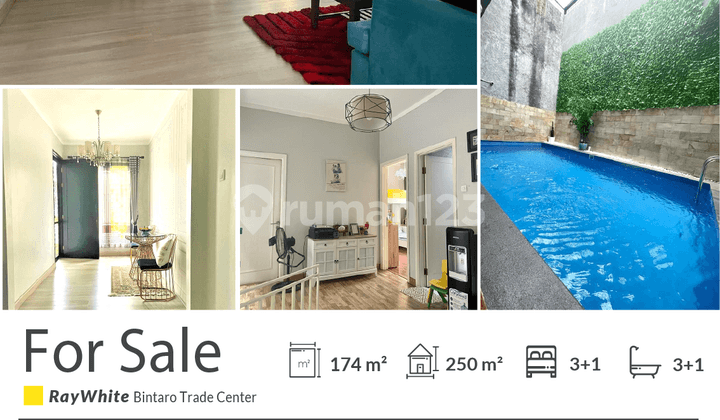 Rumah Cantik Ada Pool @Kebayoran Bintaro Sektor 7