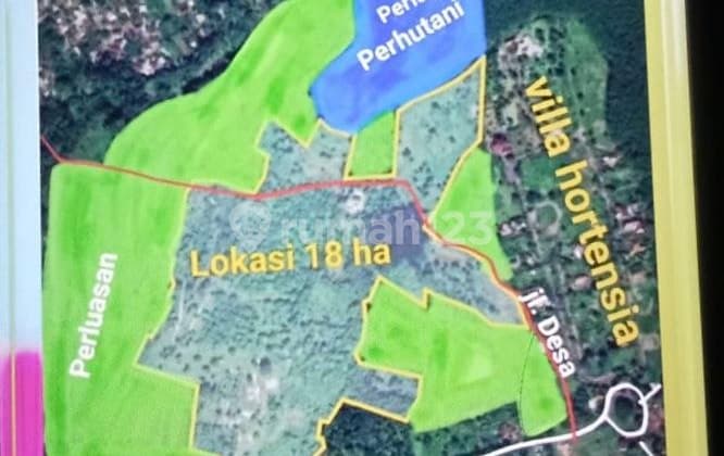 Lahan Besar Sebelahan dengan Villa Hortensia Prigen. Belakang Taman Dayu