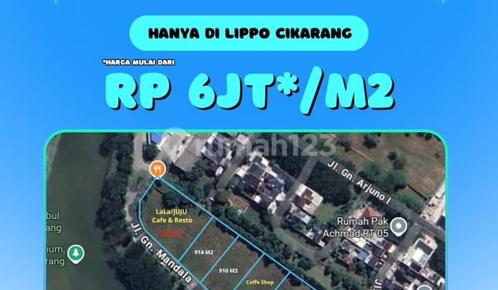 Tanah Komersial Di Jalan Utama Lippo View Danau Untuk F&B,Supermarket,Restoran