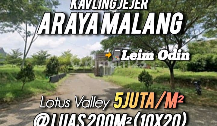 Tanah Perumahan Cluster Araya Lotus Valley Malang Lokasi Strategis dekat Tol, Kampus Binus