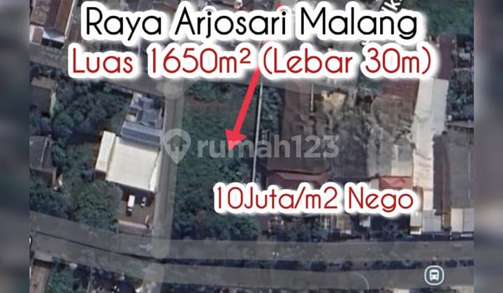 Tanah Strategis Raya Raden Intan Arjosari Malang