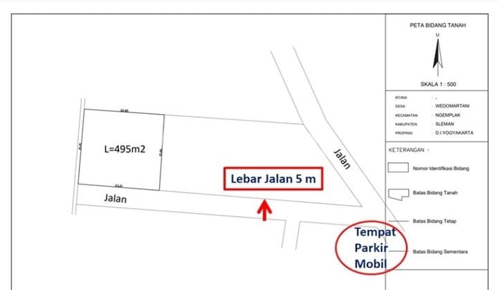 TANAH PEKARANGAN KOSONG COCOK UNTUK RUMAH, WEDOMARTANI, NGEMPLAK, SLEMAN, JOGJA