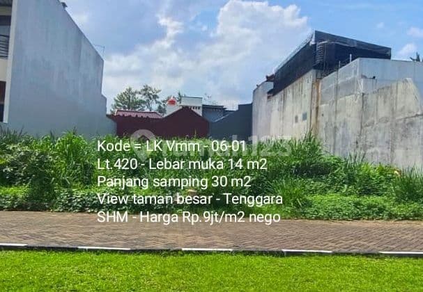 Kavling luas view taman di blok favorite @Villa melati mas