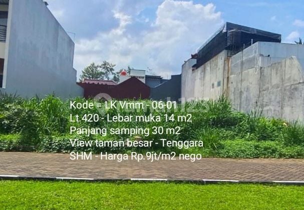 Kavling luas view taman di blok favorite @Villa melati mas