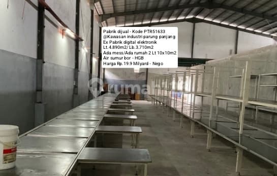 Dijual Gudang Ex Digital Elektronik @ Kawasan Industri Parung Panjang Bogor