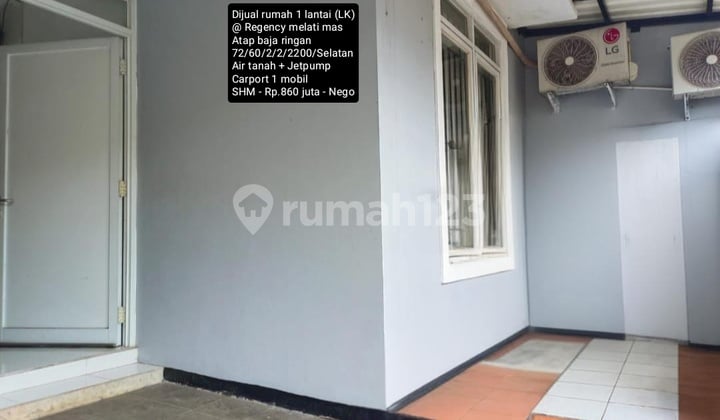 Dijual Rumah 1 Lantai Baja Ringan @ Regency Melati Mas