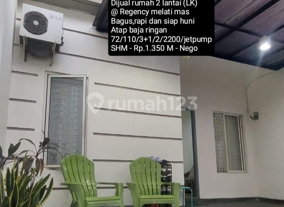 Dijual Rumah 2 Lantai Baja Ringan Siap Huni @ Regency Melati Mas