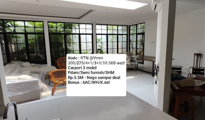 Rumah Luas Semi Furnished @villa Melati Mas