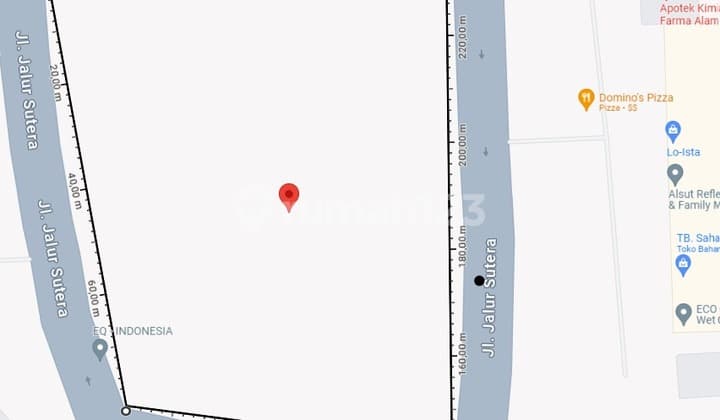 Dijual Lahan Commercial Prime Alam Sutera Tangerang