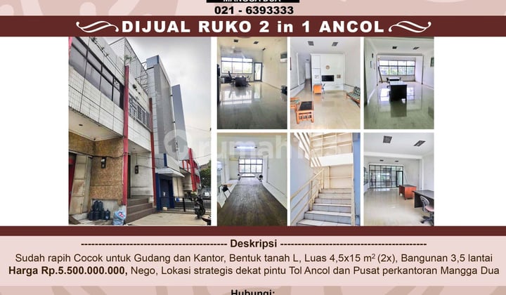 Ruko 2 In 1 di Ancol Ruko 2 In 1 di Ancol