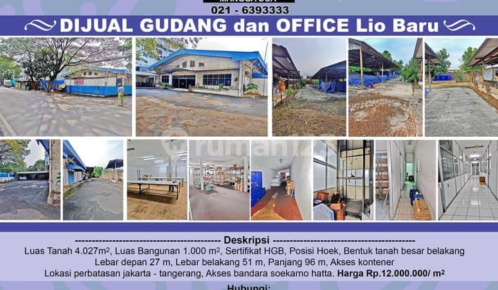 Gudang & office di Jl. Bouraq lio baru