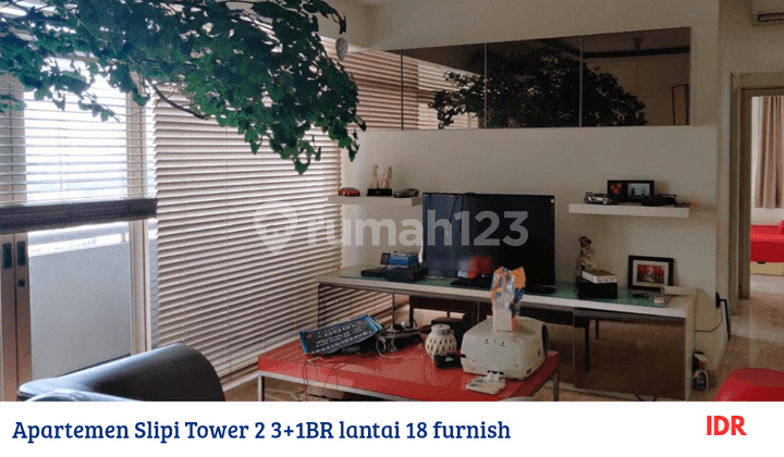 Slipi Tower 2 Apartment 3+1 Bedrooms 18th Floor Fully Furnished Renovated Ready to Occupy West Jakarta