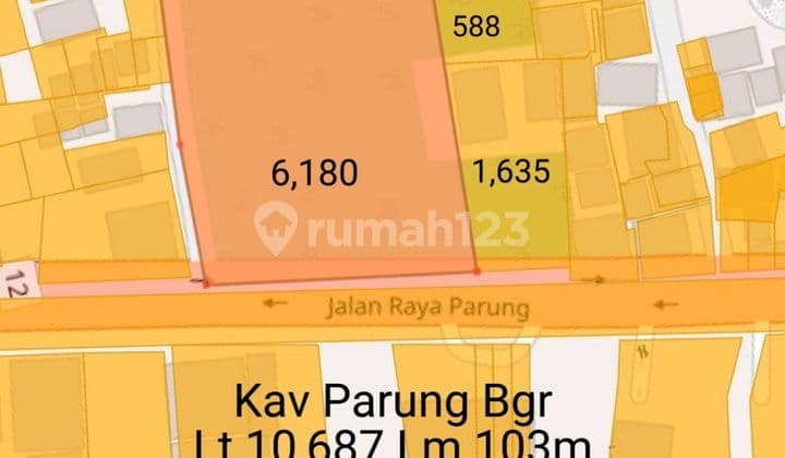 Kav Mainroad Raya Parung Dengan Lebar Muka Besar