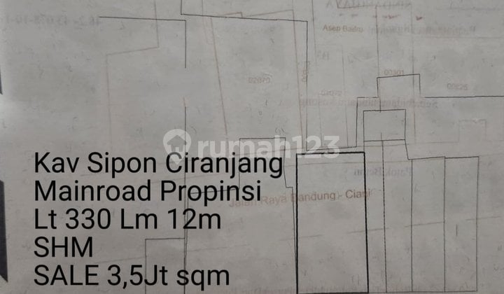 Kavling Mainroad Propinsi Ciranjang Cianjur