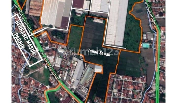 Tanah Bekas Pabrik di Bandung, Lt 13.5 Ha, Harga 9 Juta m2