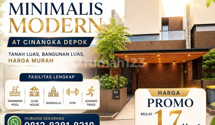 New Modern Minimalist 2.5-Story House, Cluster in Cinangka Depok