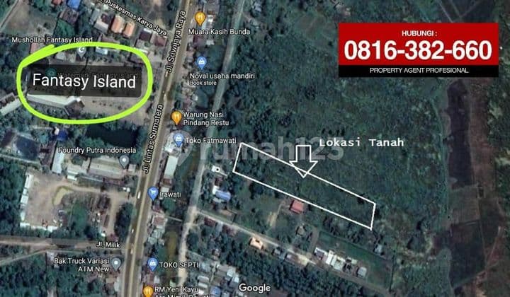 Dijual Tanah 6.740M2 di Jln Sriwijaya (Depan Fantasy Island) Palembang