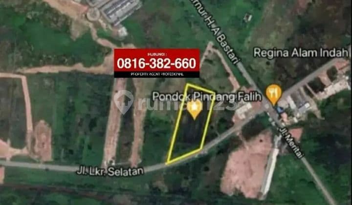 Dijual Tanah keras Jakabaring 13.500m2 Jln Gubernur H Bastari Lingkar Selatan Palembang