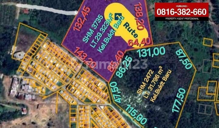 Dijual Tanah 6,1 Ha (61.000m2) di Tanjung Barangan Palembang