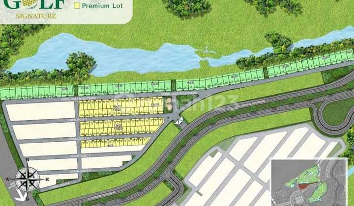 Dijual Kavling di The Golf Signature Pik 2, Uk.15x30m2, View Belakang Langsung Hadap Lapangan Golf, Harga : 20 M