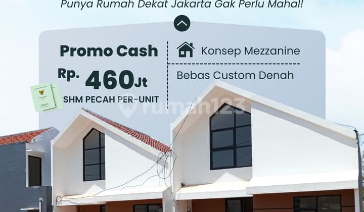 Rumah Semi 2Lantai Lokasi Strategis Dekat Stasiun Surat SHM