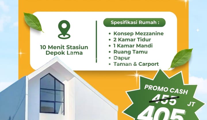 Dijual Rumah Dekat Gdc Stasiun Depok Lama Bebas Banjir SHM Hanya Cash