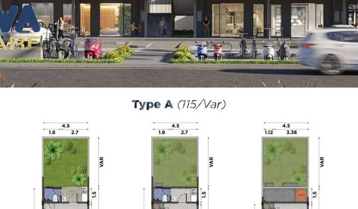 Dijual Ruko Baru 3 Lantai - Cova Square Harapan Indah Lokasi Strategis | Depan Jalan Raya | Siap Usaha