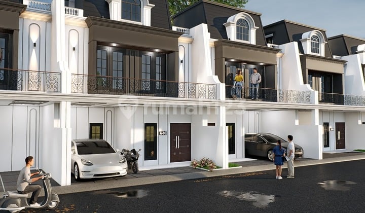 Rumah Gaya Eropa 3 Lantai 5 Menit Tol Kukusan Perbatasan Jaksel