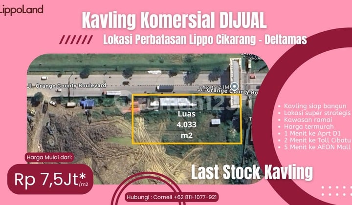 Kavling Commercial Area di Lippo Ciakarang