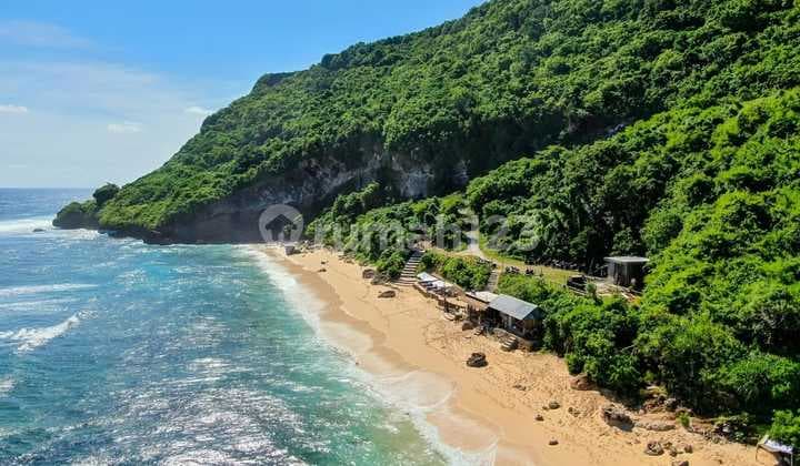 Land Loss Cliff White Sand Nyang Nyang Beach Bali
