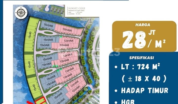 Tanah, di Sunset Cove Barat,Cpi,Makassar