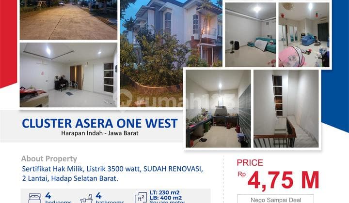 Dijual Rumah Cluster Asera One West Harapan Indah Jawa Barat